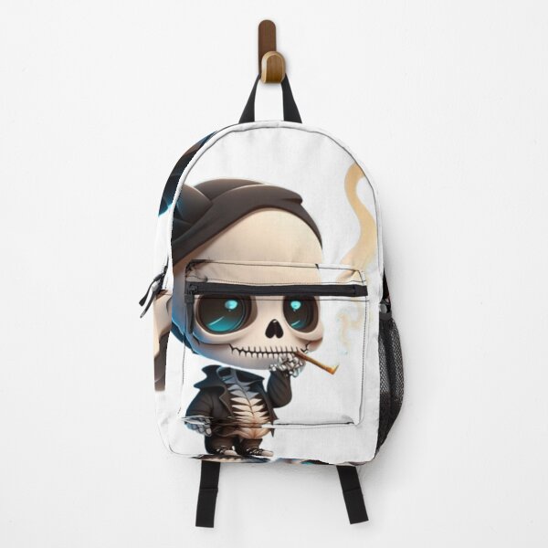 Item preview, Cute skeleton teenager smoking a cigarette designed and sold by catcraftss.