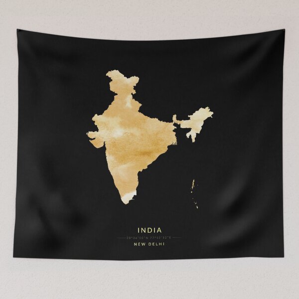 Item preview, India map in gold color designed and sold by Jerhus.