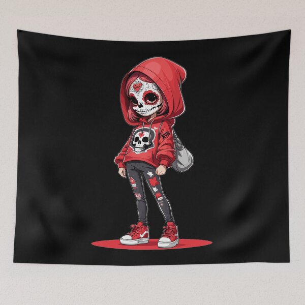 Item preview, Hooded Sugar Skull Girl designed and sold by A78-Designs.