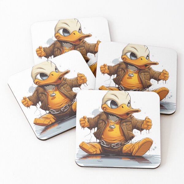 Item preview, "Befuddled Duck in Handcuffs: Whimsical Vector Graphic for a Hilarious Charm on White Background" designed and sold by Huycao211.