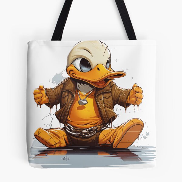 Item preview, "Befuddled Duck in Handcuffs: Whimsical Vector Graphic for a Hilarious Charm on White Background" designed and sold by Huycao211.