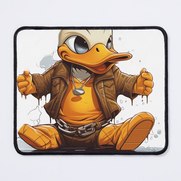 Item preview, "Befuddled Duck in Handcuffs: Whimsical Vector Graphic for a Hilarious Charm on White Background" designed and sold by Huycao211.