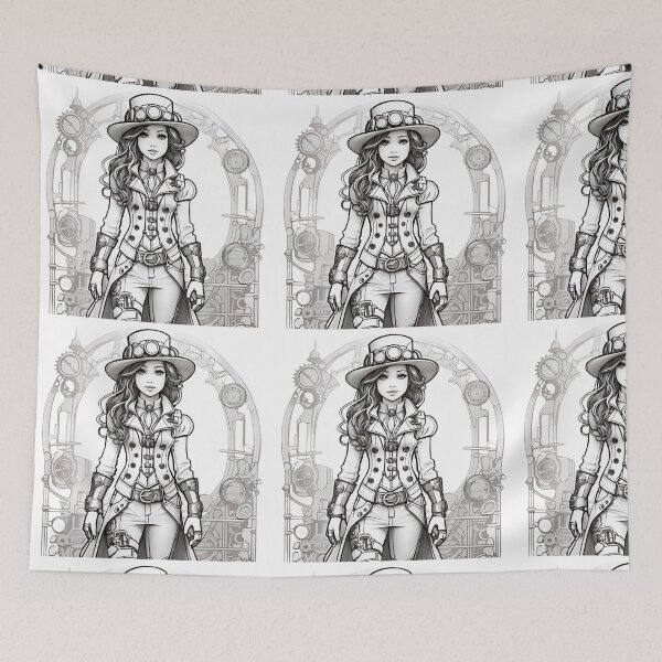 Item preview, Steampunk Clockwork Elegance: Monochrome Majesty designed and sold by ArtComixHaven.