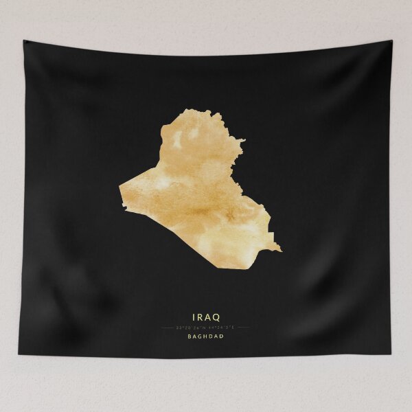 Item preview, Iraq map in gold color designed and sold by Jerhus.