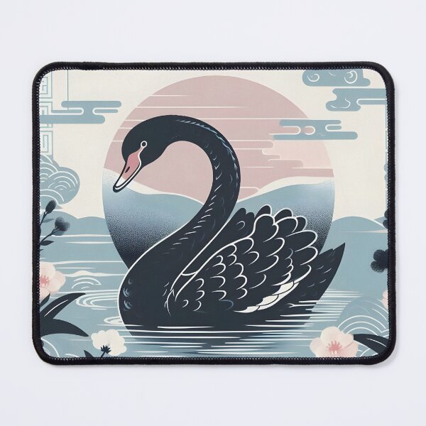 Item preview, Black swan japanese art style designed and sold by RubisLeaf.