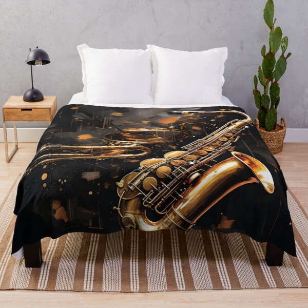 Item preview, abstract grand saxophone with music notes print designed and sold by dcrc.