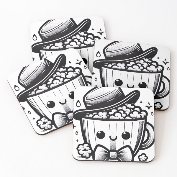 Item preview, "Popcorn Cup with Stylish Hat: Charming Vector Graphic for Playful Apparel on White Background" designed and sold by Huycao211.