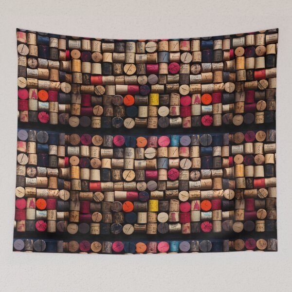 Item preview, Vintage Chalkboard Reverie- Eclectic Abstract Expressionism with Wine Corks designed and sold by OlfactoART Studio.