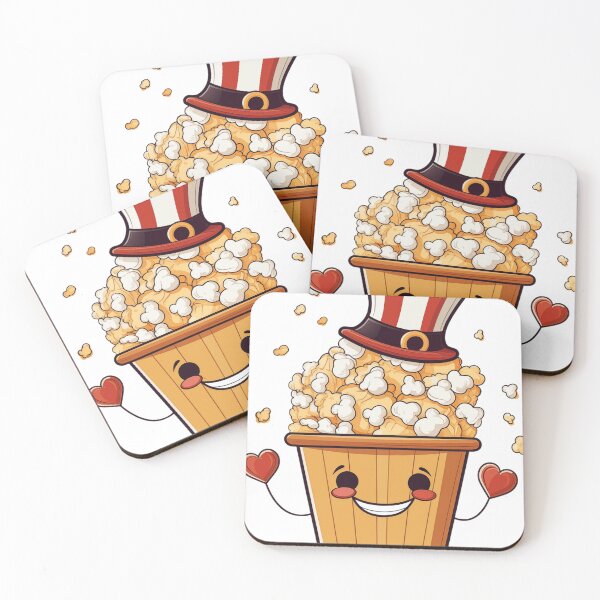 Item preview, "Popcorn Cup with Stylish Hat: Charming Vector Graphic for Playful Apparel on White Background" designed and sold by Huycao211.
