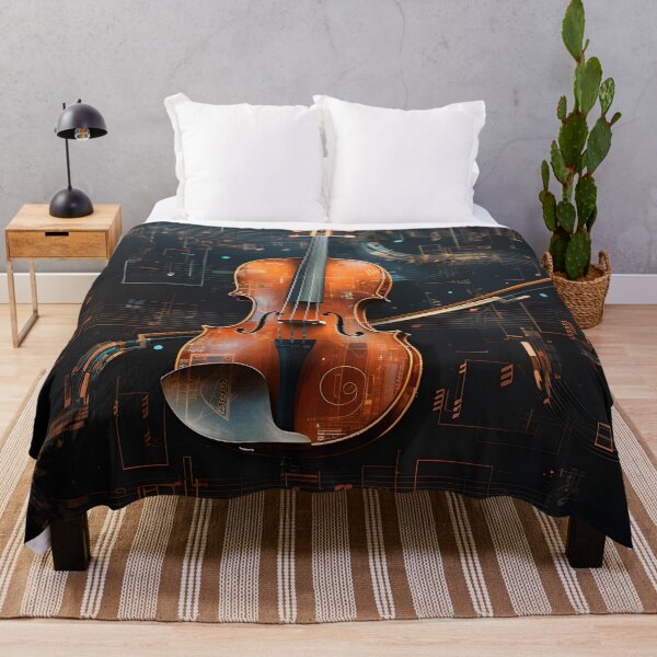 Item preview, abstract grand violin with music notes print designed and sold by dcrc.