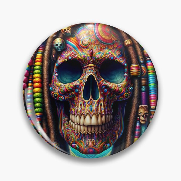 Item preview, Psychedelic Dreamscape: The Vibrant Pirate Skull designed and sold by ArtComixHaven.