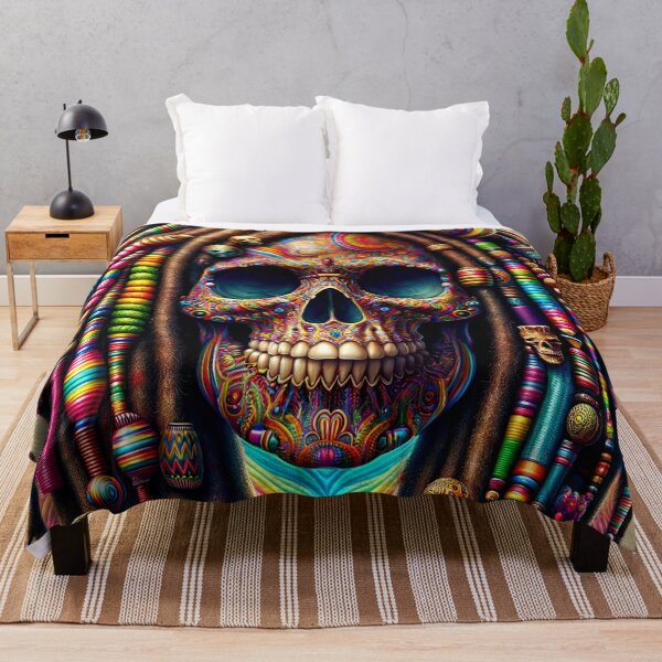 Item preview, Psychedelic Dreamscape: The Vibrant Pirate Skull designed and sold by ArtComixHaven.