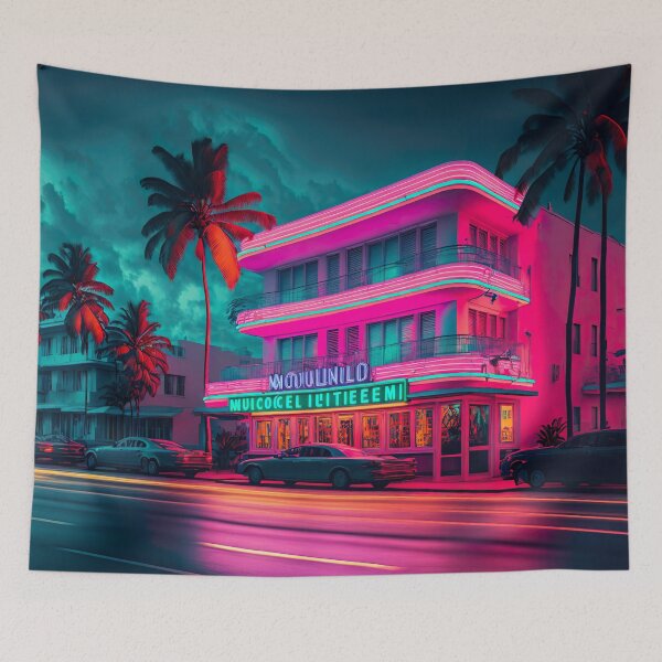 Artikelvorschau, Synth-Wave Miami: Neon 80s Reviva entworfen und verkauft von iQuorra.