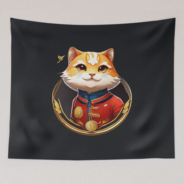 Item preview, Cute anime Cattecoin crypto space cat designed and sold by BlueGoldArt.