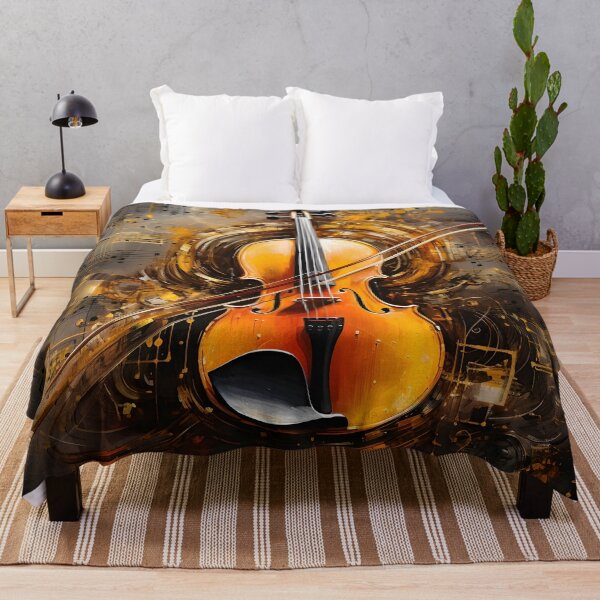 Item preview, abstract grand violin with music notes print designed and sold by dcrc.