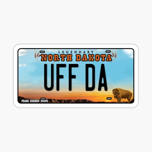 Item preview, Uff Da North Dakota License Plate designed and sold by BahayProduction.