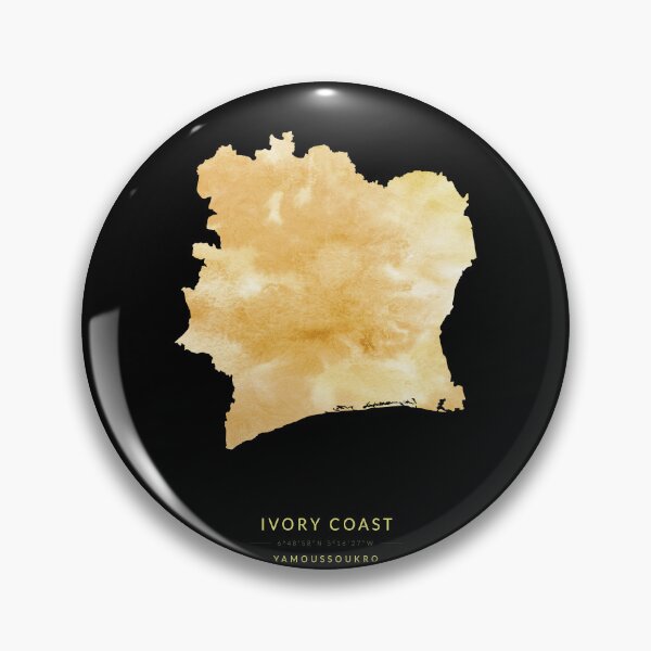 Item preview, Map of Ivory Coast in gold color designed and sold by Jerhus.
