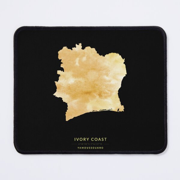 Item preview, Map of Ivory Coast in gold color designed and sold by Jerhus.