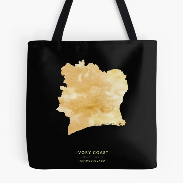 Item preview, Map of Ivory Coast in gold color designed and sold by Jerhus.