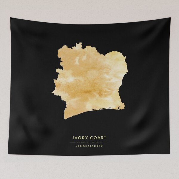 Item preview, Map of Ivory Coast in gold color designed and sold by Jerhus.