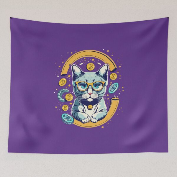 Item preview, Cattecoin cat, Cat and crypto designed and sold by BlueGoldArt.