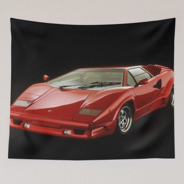 Item preview, Red Lamborghini Countach – Classic Italian Supercar Poster designed and sold by Road To Track.