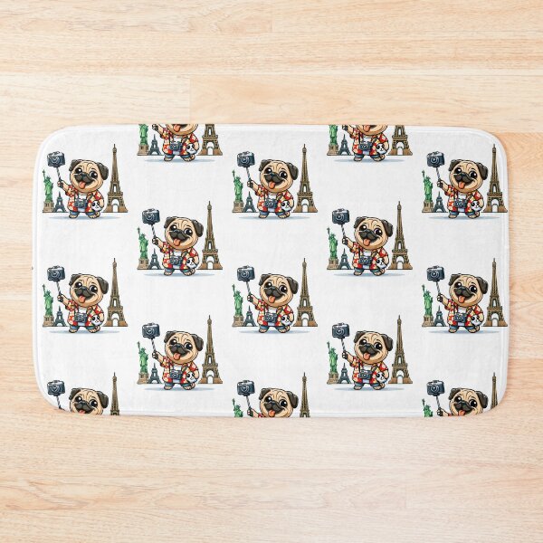 Item preview, Globetrotting Pug - World Explorer Pug designed and sold by creativechaster.