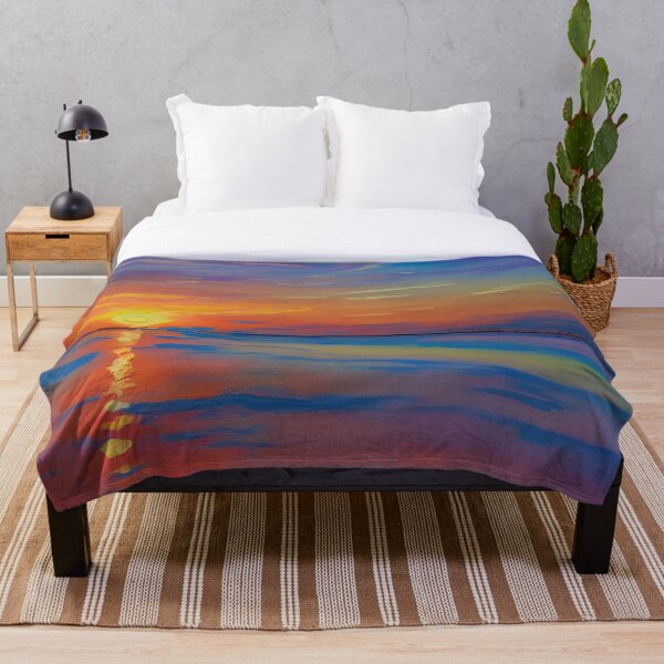 Aperçu de l'œuvre Un coucher de soleil pastel pittoresque sur l'océan créée et vendue par Paw's Arts.