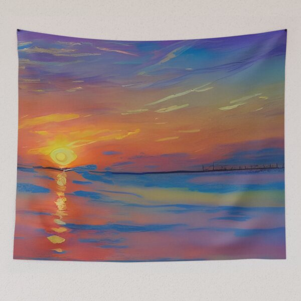 Item preview, A Picturesque Pastel Sunset Over The Ocean designed and sold by Paw's Arts.