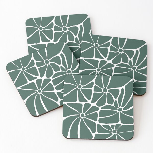 Item preview, Green Abstract 1970 flowers  designed and sold by inbaluchi.