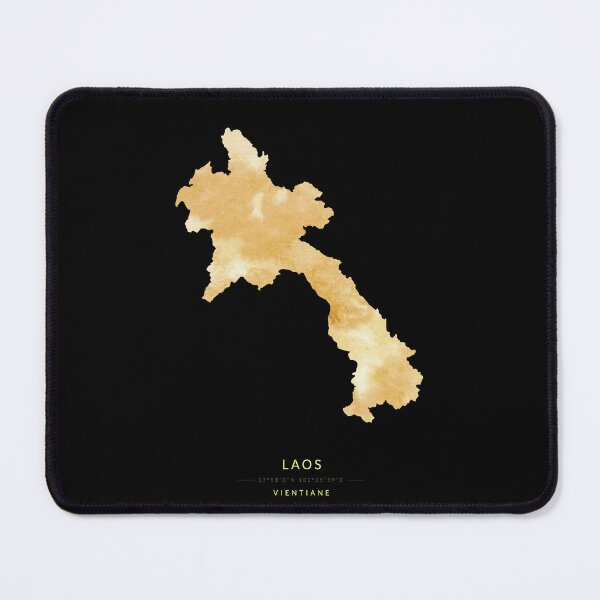 Item preview, Laos map in gold color designed and sold by Jerhus.