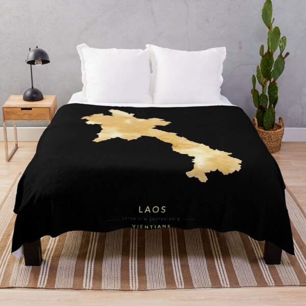 Item preview, Laos map in gold color designed and sold by Jerhus.