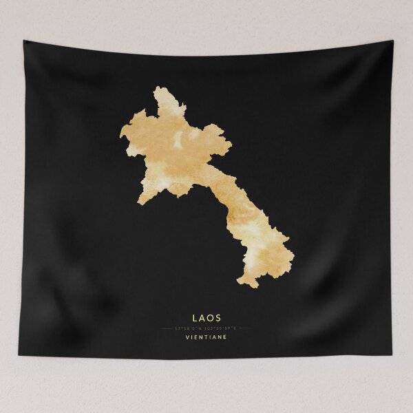Item preview, Laos map in gold color designed and sold by Jerhus.