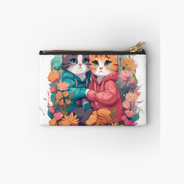 Item preview, Cute cat couple with flowers covered designed and sold by SpicyOne.