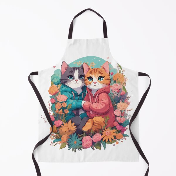 Item preview, Cute cat couple with flowers covered designed and sold by SpicyOne.