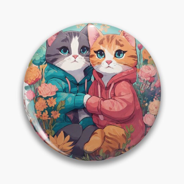 Item preview, Cute cat couple with flowers covered designed and sold by SpicyOne.