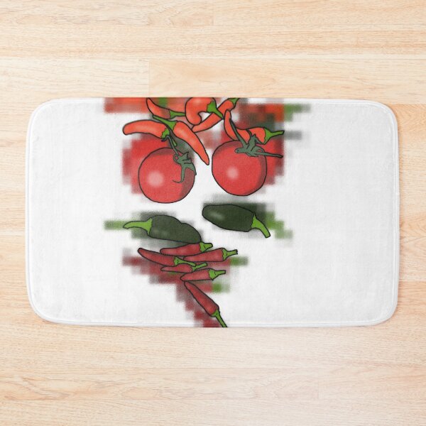 Item preview, Garden harvest - chilli, pepper, tomato, jelapeno, birdseye, mosaic background designed and sold by Dopamine Dumpster.