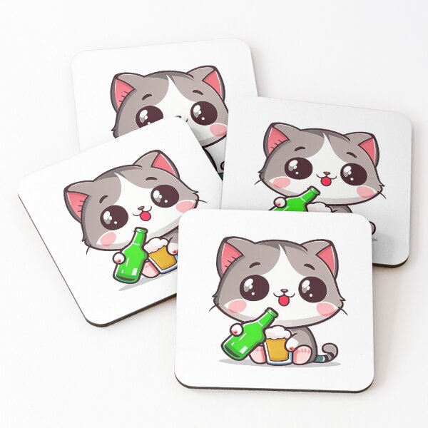 Item preview, Cat with beer designed and sold by Serene Madcap.
