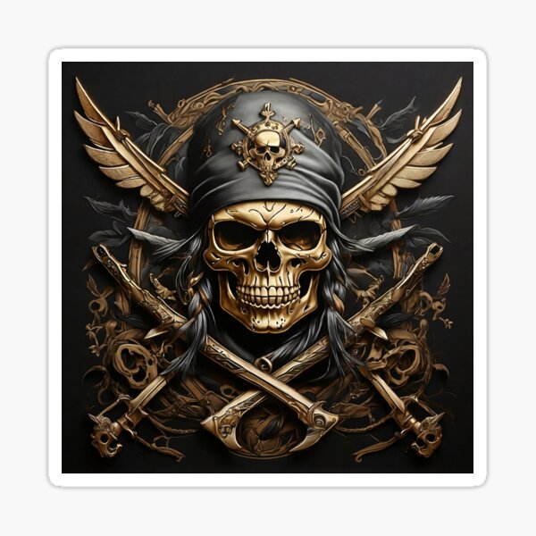 Cars Stickers, Black Pearl, Pirates, Skull, Totenkopf -  India