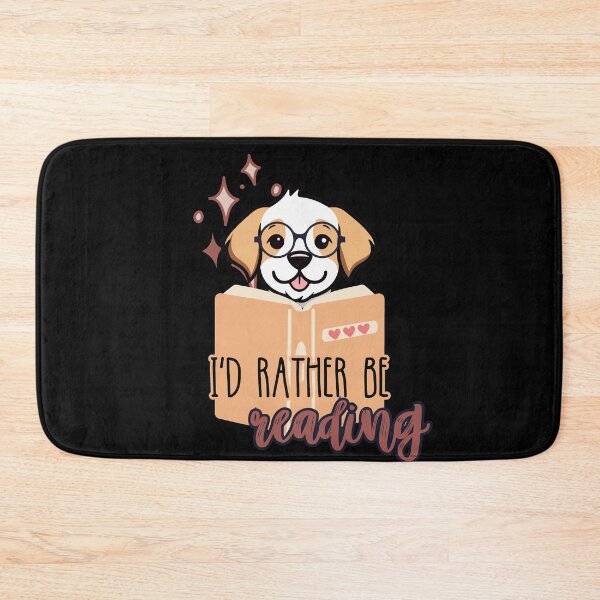 Item preview, I´d rather be reading. Cute reading dog. designed and sold by slicksquid.