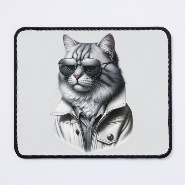 Item preview, Cool Cat Chic in White Jacket with Sunglasses designed and sold by Chaput Store.