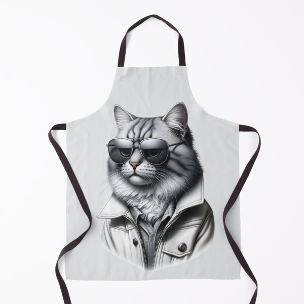 Item preview, Cool Cat Chic in White Jacket with Sunglasses designed and sold by Chaput Store.