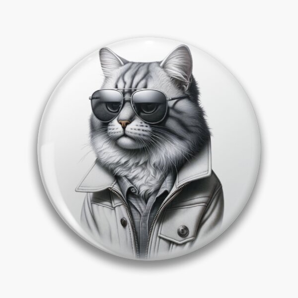 Item preview, Cool Cat Chic in White Jacket with Sunglasses designed and sold by Chaput Store.