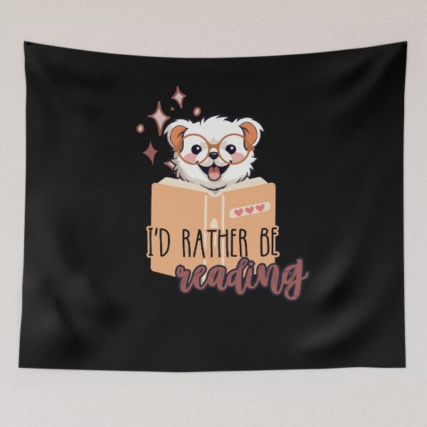 Item preview, I´d rather be reading. Cute reading dog. designed and sold by slicksquid.
