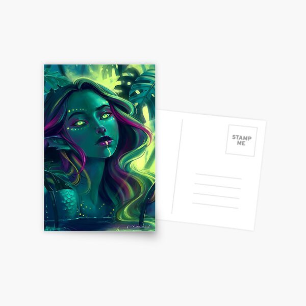 Monstera Mermaid Postcard