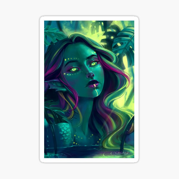 Monstera Mermaid Sticker