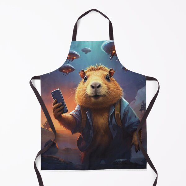 Item preview, Funny Graphic Tee - Scary Capybara Taking Selfie With UFOs designed and sold by MAEN00.