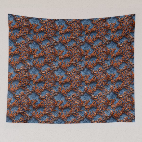 Item preview, ORNATE ORANGE AND BLUE designed and sold by NAG5089A.