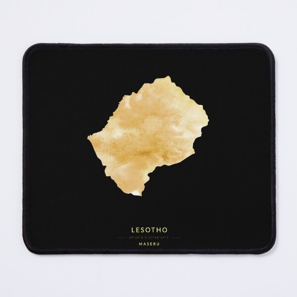 Item preview, Lesotho map in gold color designed and sold by Jerhus.