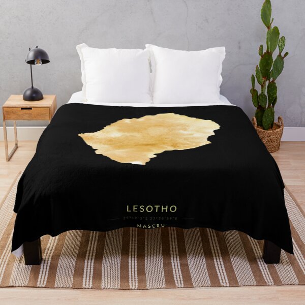 Item preview, Lesotho map in gold color designed and sold by Jerhus.